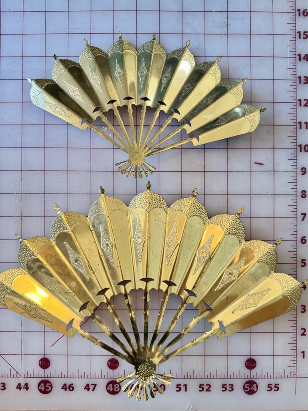 Vintage Brass Decorative Fans 2
